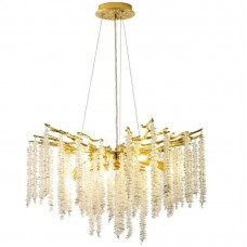 Φωτιστικό Κρεμαστό 8xG9 230V Χρυσαφί με Κρύσταλλα DIJON 003064-028088